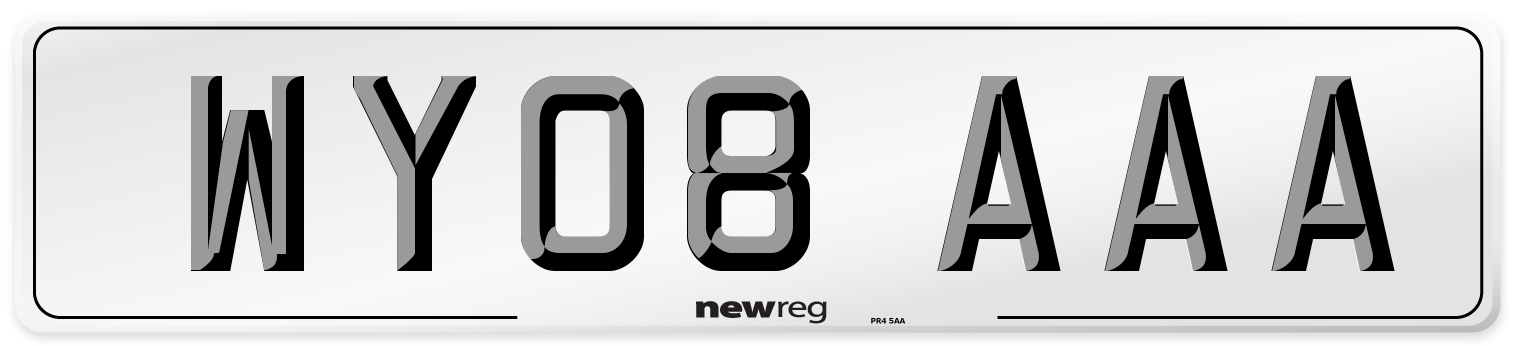 WY08 AAA Number Plate from New Reg